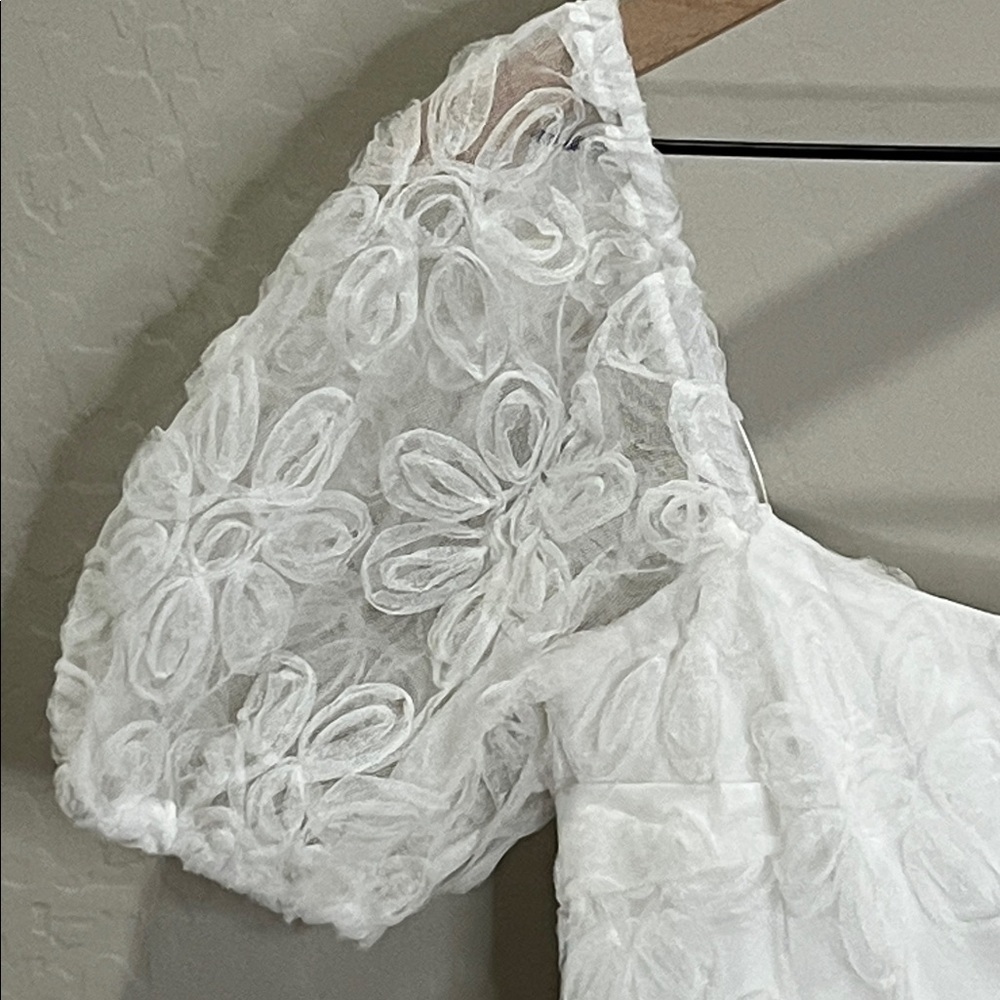 Le Lis White Floral Lace Dress Short Homecoming Hoco Wedding Reception Mini - Picture 5 of 14